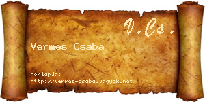 Vermes Csaba névjegykártya